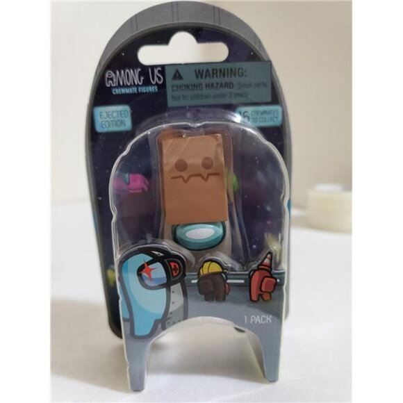 Among Us Crewmate Mini Figure Ejected Edition Grey with Brown Paper Bag Toy - Picture 1 of 6